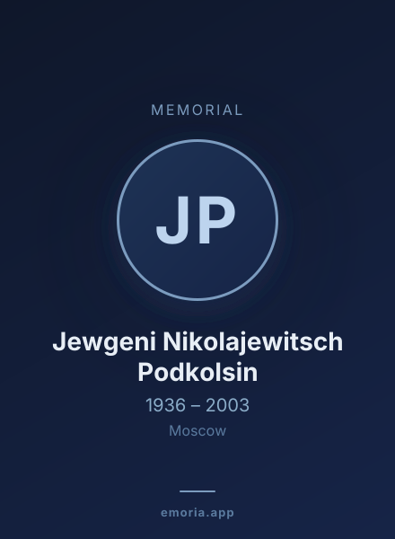 Memorial portrait of Jewgeni Nikolajewitsch Podkolsin