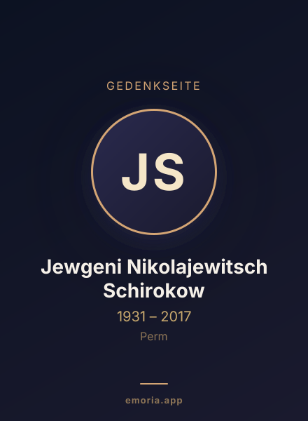 Gedenkportrait von Jewgeni Nikolajewitsch Schirokow
