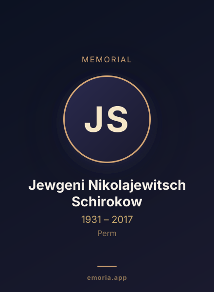 Memorial portrait of Jewgeni Nikolajewitsch Schirokow