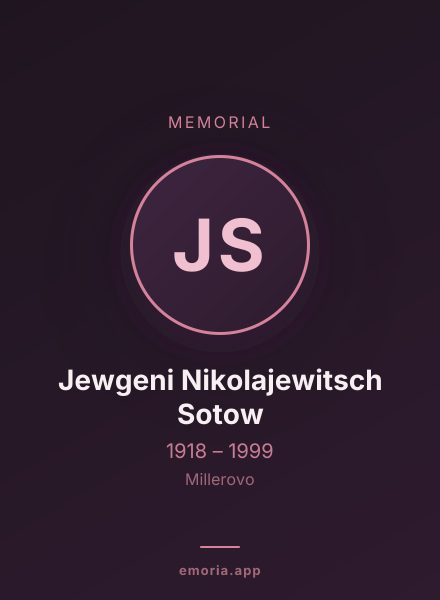 Memorial portrait of Jewgeni Nikolajewitsch Sotow
