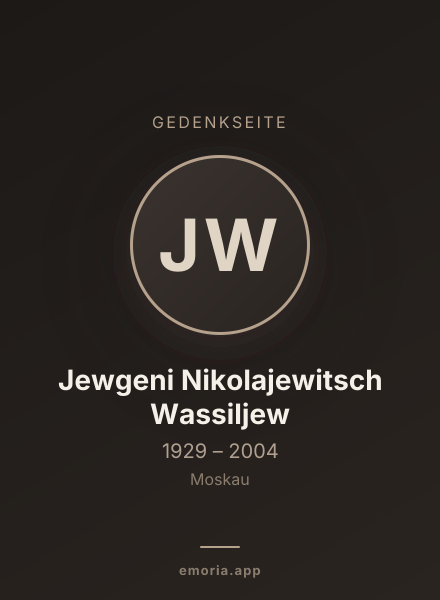 Gedenkportrait von Jewgeni Nikolajewitsch Wassiljew