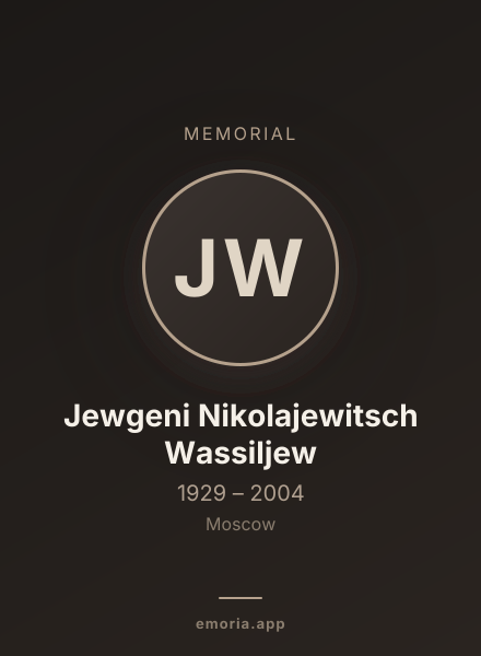 Memorial portrait of Jewgeni Nikolajewitsch Wassiljew