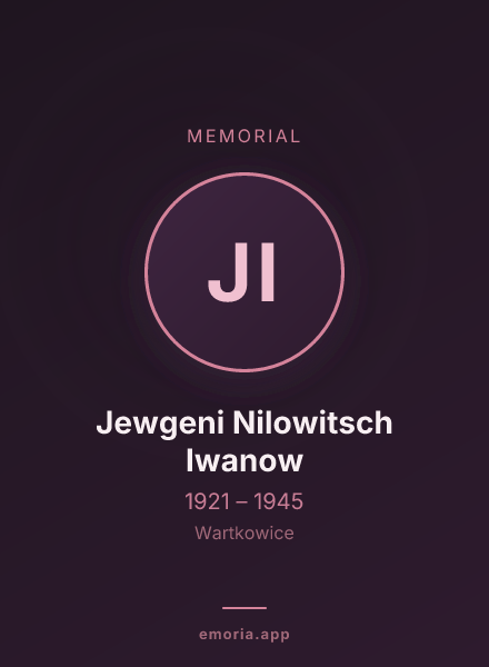 Memorial portrait of Jewgeni Nilowitsch Iwanow