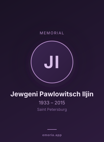 Memorial portrait of Jewgeni Pawlowitsch Iljin