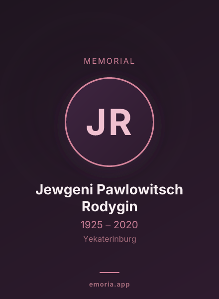 Memorial portrait of Jewgeni Pawlowitsch Rodygin