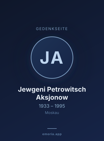 Gedenkportrait von Jewgeni Petrowitsch Aksjonow