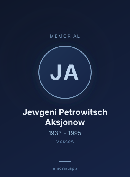 Memorial portrait of Jewgeni Petrowitsch Aksjonow