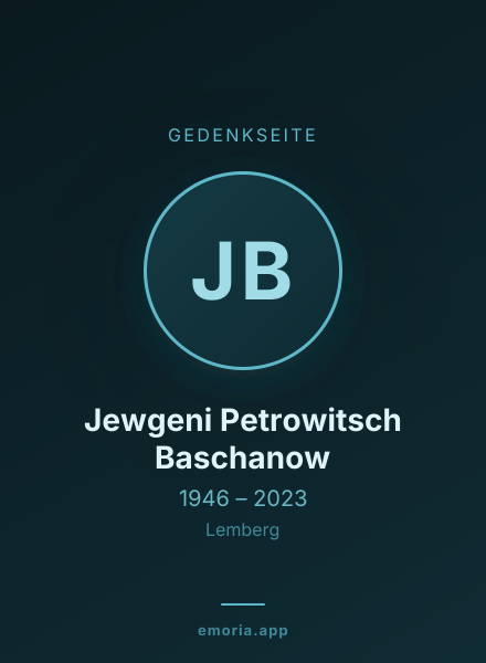 Gedenkportrait von Jewgeni Petrowitsch Baschanow