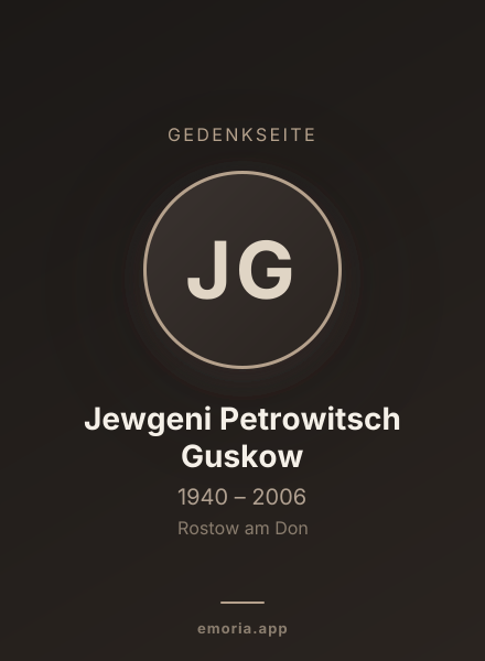 Gedenkportrait von Jewgeni Petrowitsch Guskow