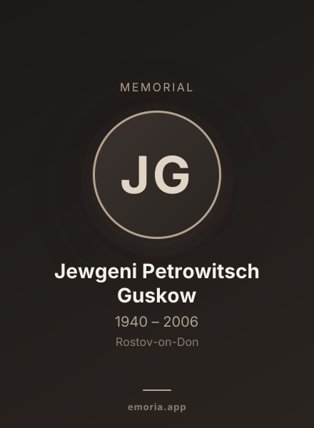 Memorial portrait of Jewgeni Petrowitsch Guskow
