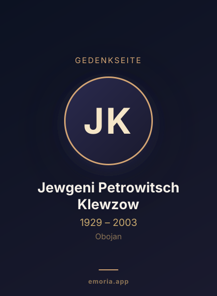 Gedenkportrait von Jewgeni Petrowitsch Klewzow