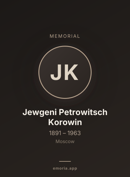 Memorial portrait of Jewgeni Petrowitsch Korowin