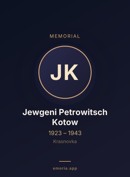 Memorial portrait of Jewgeni Petrowitsch Kotow