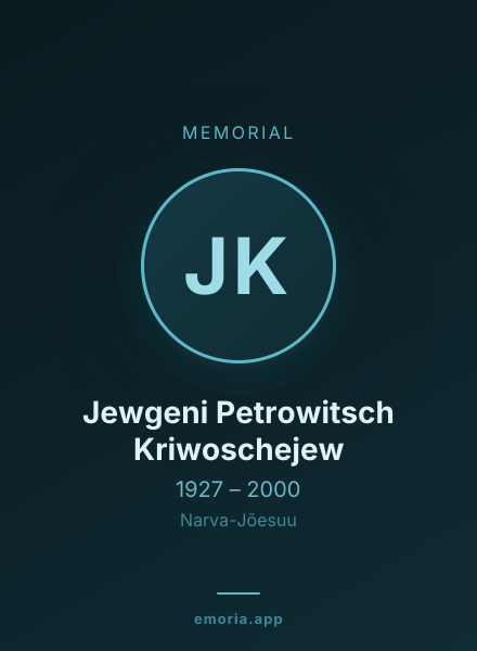 Memorial portrait of Jewgeni Petrowitsch Kriwoschejew