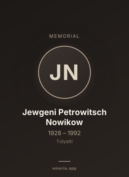 Memorial portrait of Jewgeni Petrowitsch Nowikow
