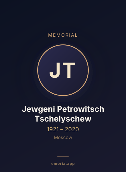 Memorial portrait of Jewgeni Petrowitsch Tschelyschew