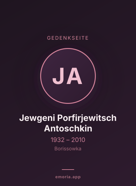 Gedenkportrait von Jewgeni Porfirjewitsch Antoschkin
