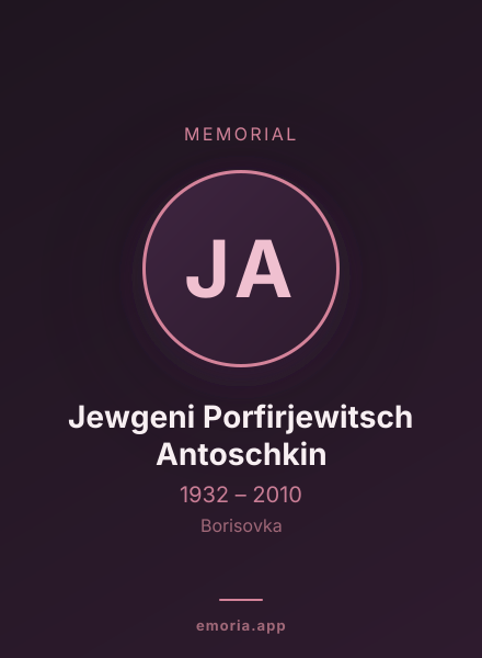Memorial portrait of Jewgeni Porfirjewitsch Antoschkin