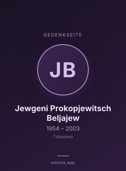 Gedenkportrait von Jewgeni Prokopjewitsch Beljajew