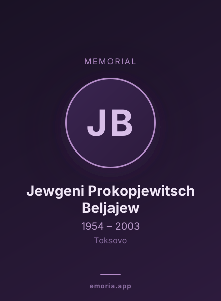 Memorial portrait of Jewgeni Prokopjewitsch Beljajew