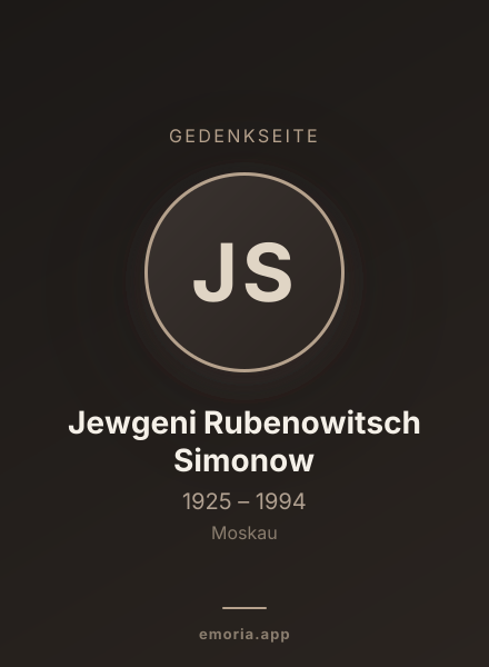 Gedenkportrait von Jewgeni Rubenowitsch Simonow