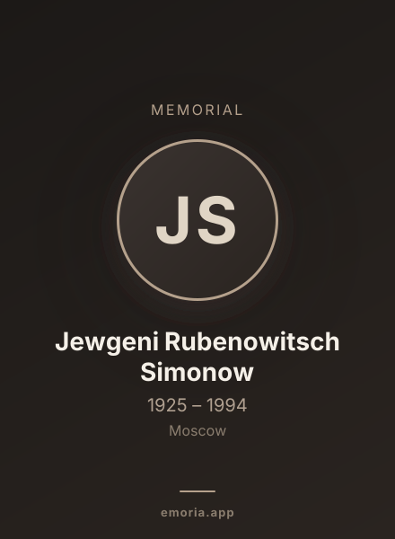 Memorial portrait of Jewgeni Rubenowitsch Simonow