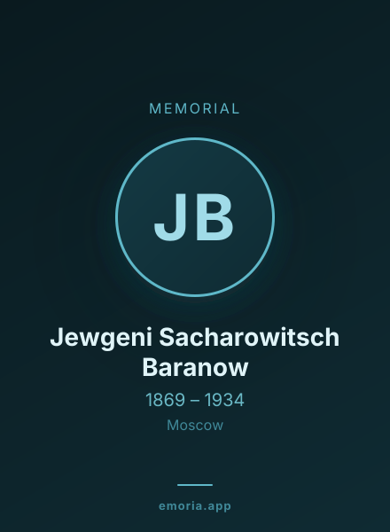 Memorial portrait of Jewgeni Sacharowitsch Baranow