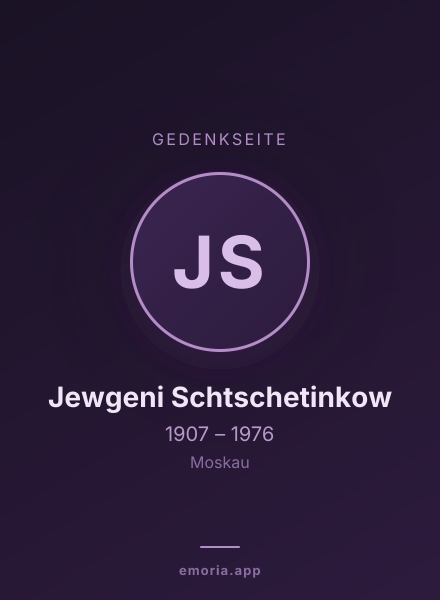 Gedenkportrait von Jewgeni Schtschetinkow