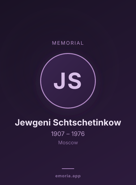 Memorial portrait of Jewgeni Schtschetinkow