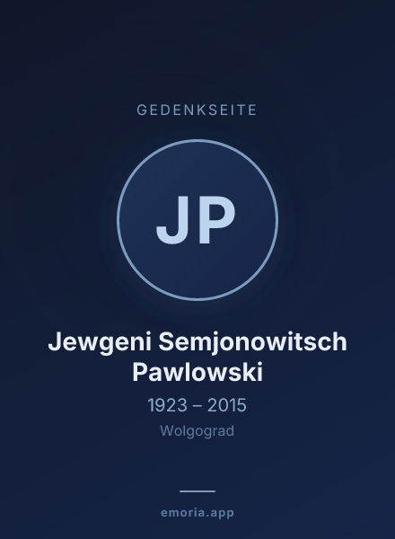 Gedenkportrait von Jewgeni Semjonowitsch Pawlowski