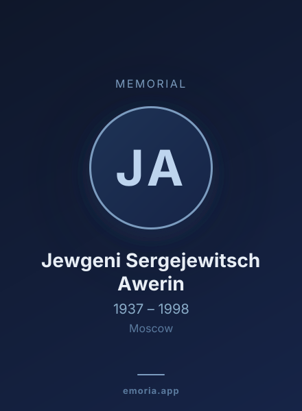 Memorial portrait of Jewgeni Sergejewitsch Awerin