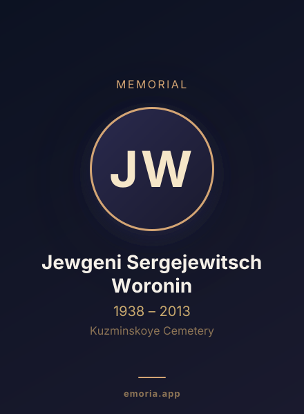 Memorial portrait of Jewgeni Sergejewitsch Woronin