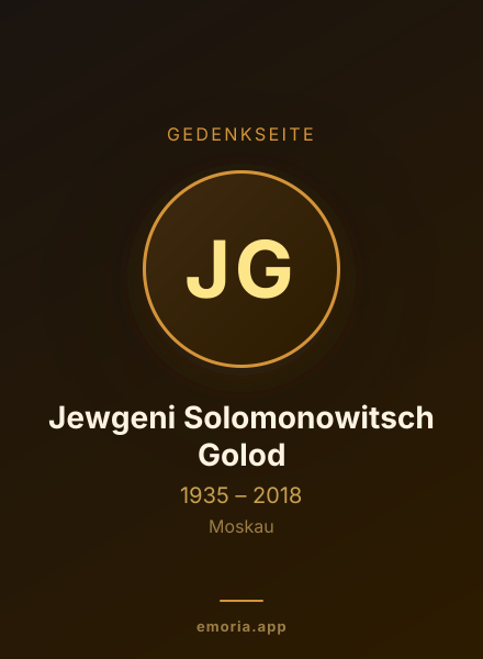 Gedenkportrait von Jewgeni Solomonowitsch Golod
