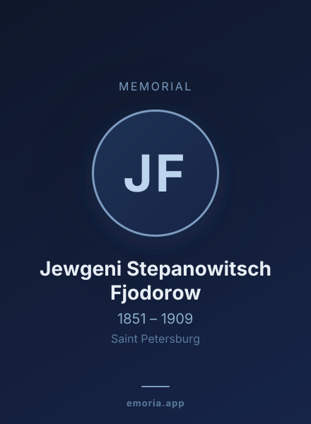 Memorial portrait of Jewgeni Stepanowitsch Fjodorow
