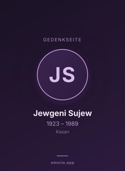 Gedenkportrait von Jewgeni Sujew