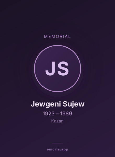 Memorial portrait of Jewgeni Sujew