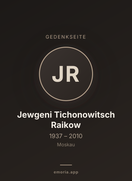 Gedenkportrait von Jewgeni Tichonowitsch Raikow