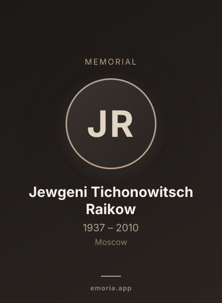 Memorial portrait of Jewgeni Tichonowitsch Raikow