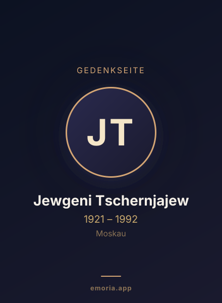Gedenkportrait von Jewgeni Tschernjajew
