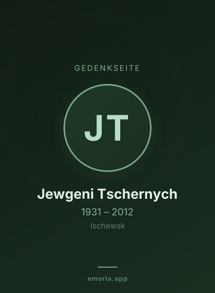Gedenkportrait von Jewgeni Tschernych