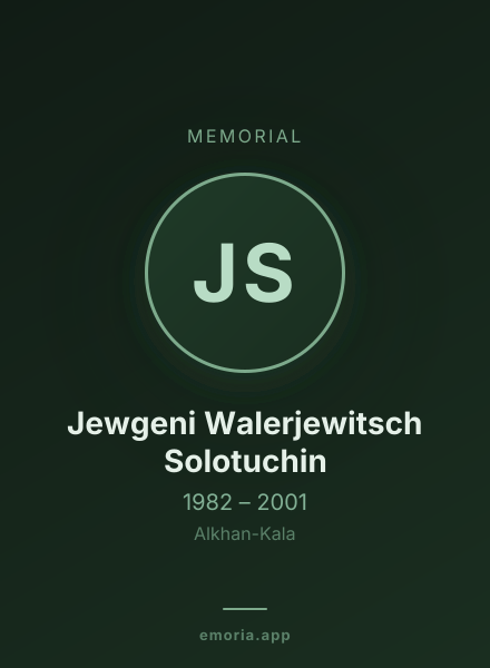 Memorial portrait of Jewgeni Walerjewitsch Solotuchin