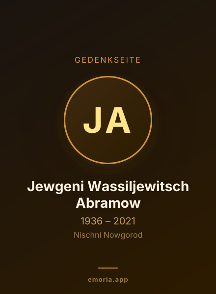 Gedenkportrait von Jewgeni Wassiljewitsch Abramow