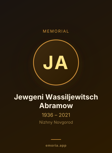 Memorial portrait of Jewgeni Wassiljewitsch Abramow