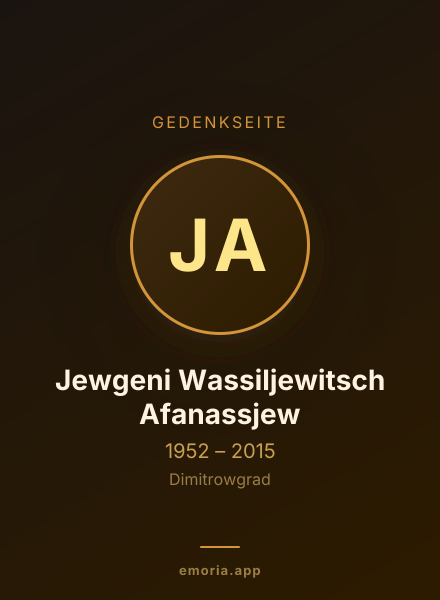 Gedenkportrait von Jewgeni Wassiljewitsch Afanassjew