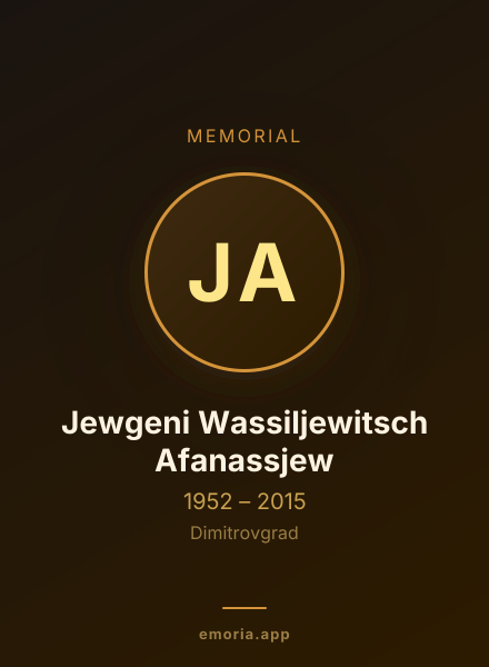 Memorial portrait of Jewgeni Wassiljewitsch Afanassjew