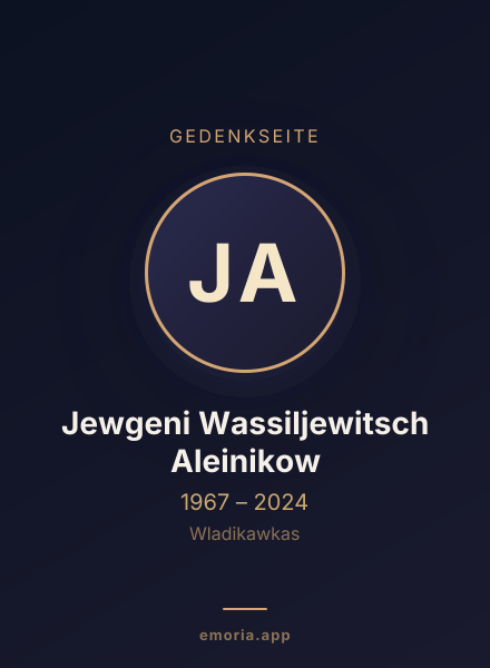 Gedenkportrait von Jewgeni Wassiljewitsch Aleinikow