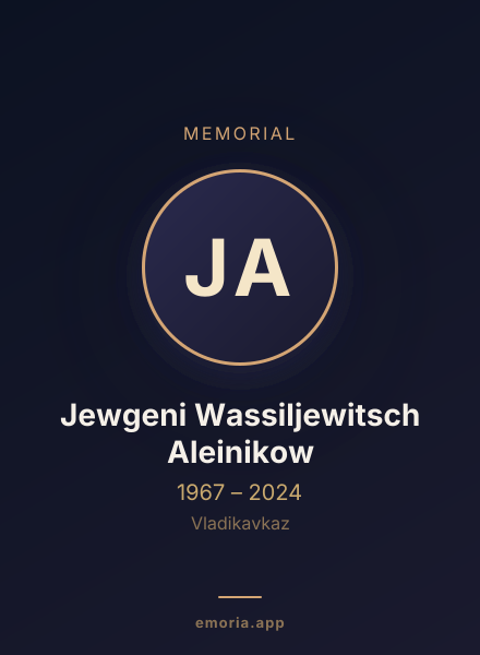 Memorial portrait of Jewgeni Wassiljewitsch Aleinikow