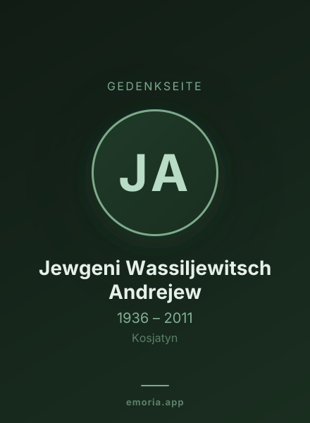 Gedenkportrait von Jewgeni Wassiljewitsch Andrejew