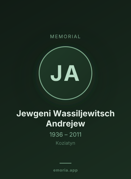 Memorial portrait of Jewgeni Wassiljewitsch Andrejew