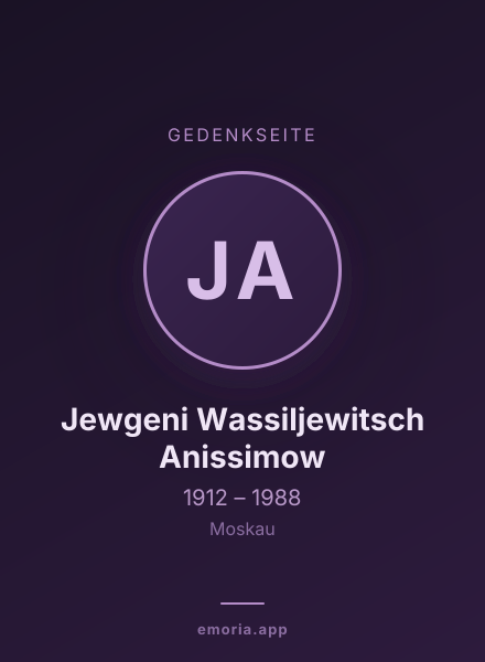 Gedenkportrait von Jewgeni Wassiljewitsch Anissimow
